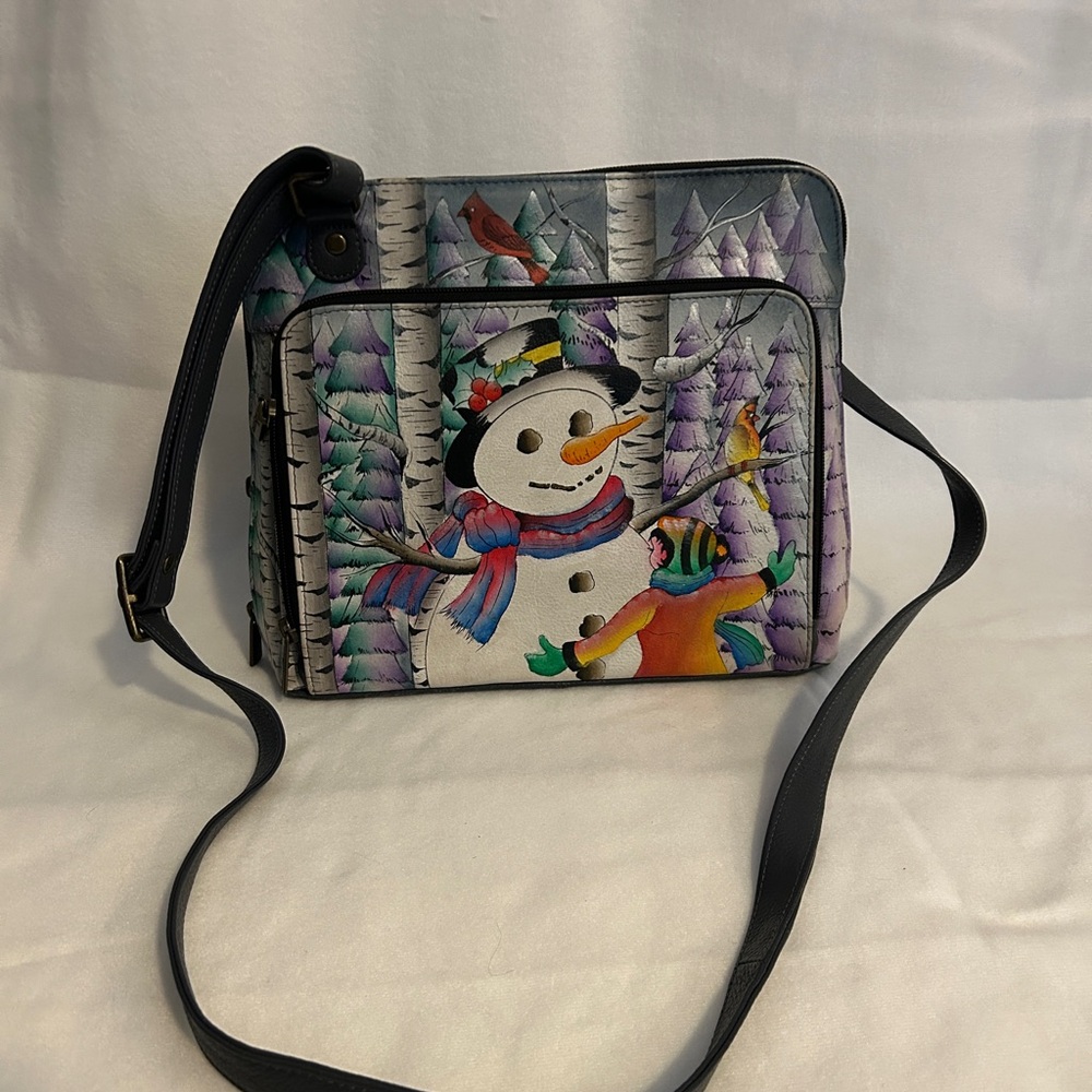 Anuschka Snowman Crossbody Bag - Multicolor